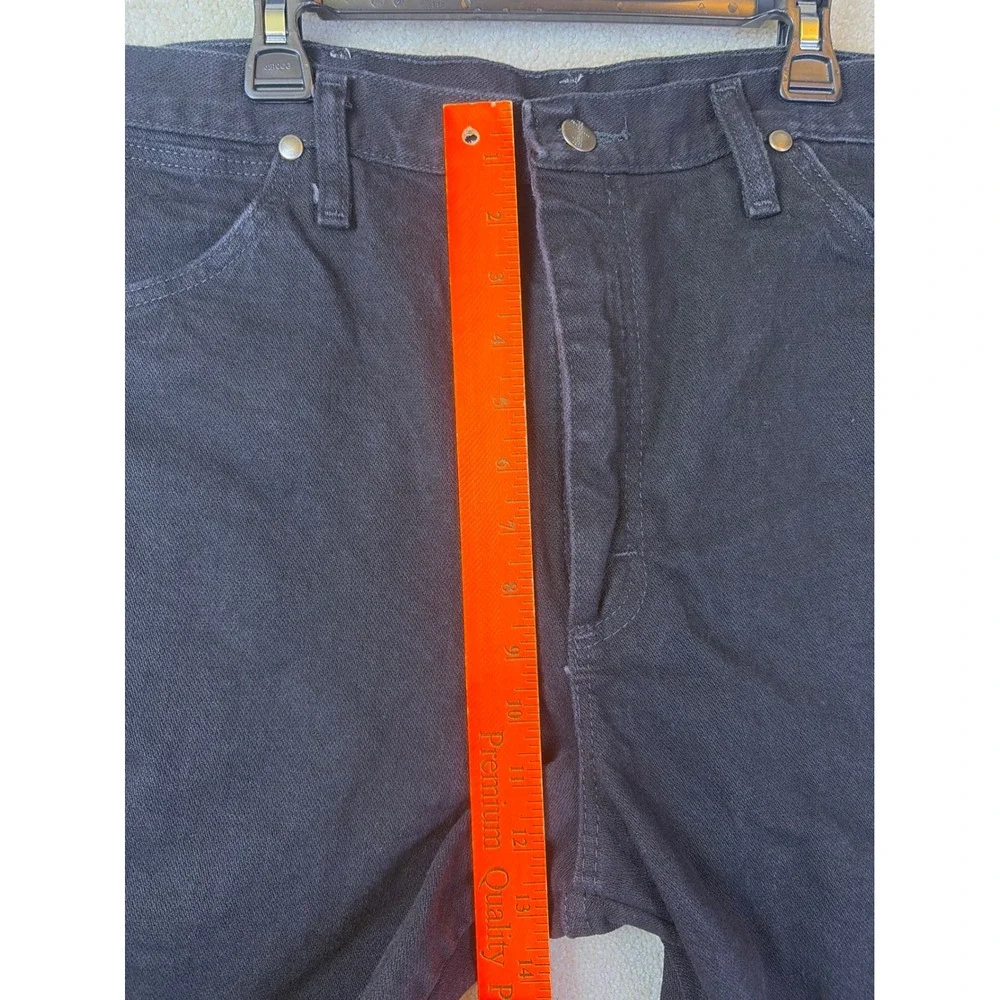 Wrangler Denim Jeans Mens 36x32 Black Straight Leg 100% Cotton Western 10933SEWK